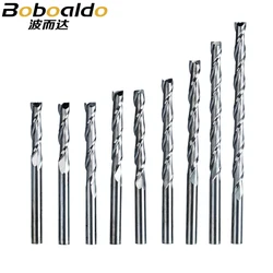 1 peça 3.175mm cortador de madeira cnc brocas de roteador 2 flautas espirais fresa de moagem de flauta dupla espiral cortador de pvc