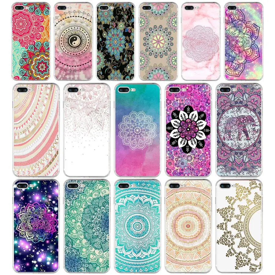 71SD gold mandala Soft TPU Silicone Cover Case For Apple iPhone 6 6s 7 8 plus Case