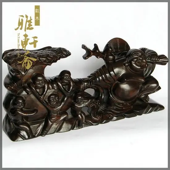 V Gallery] Maitreya Buddha vegetarian rosewood large 52cm bag drag property Wish your kids a promising future. Ruyi Buddha woodc