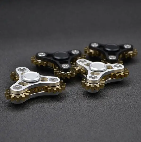 Mechanical Brass Gears Fidget Spinner Fingertip Finger Top Gyro Toys EDC ADHD Fidget Hand Spinner Spiral Desktop Anti Stress Toy