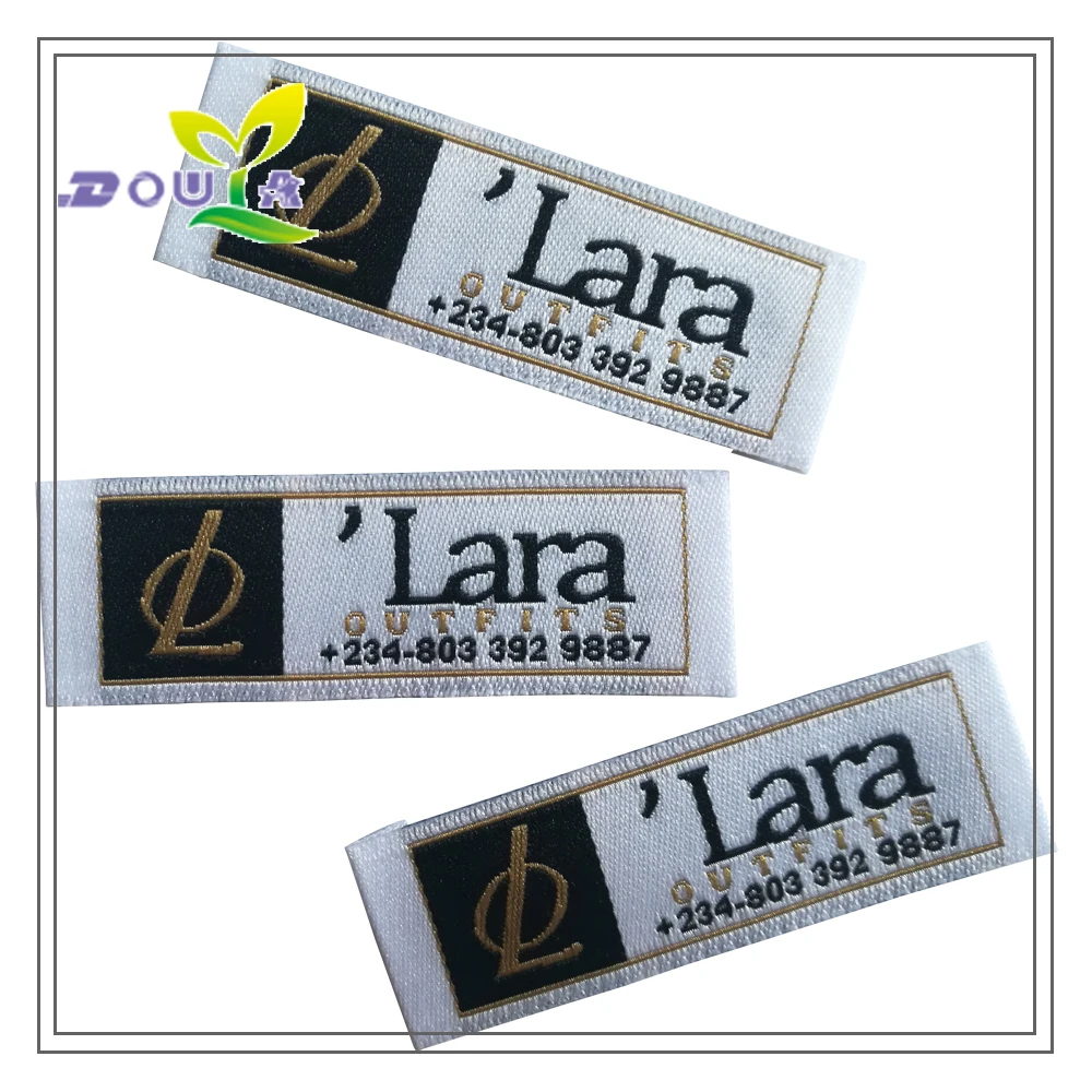 Customized Hand Made With Love Garment Label Sew Name Tags For Clothing Woven Label Famous Brand Logo Customized Fabric Tags