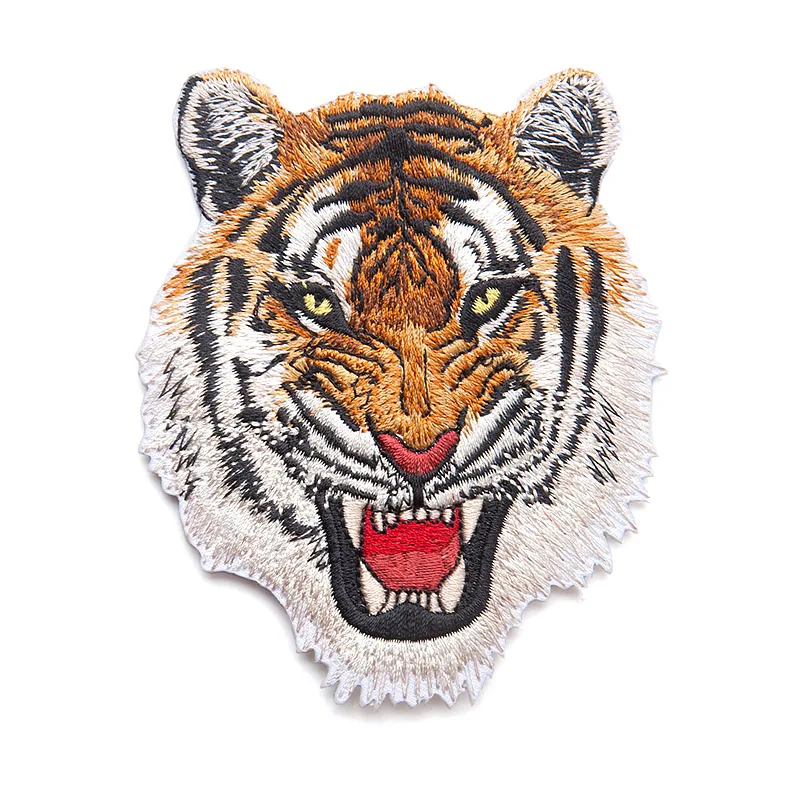 5pcs/lot Tiger Leopard Wolf Embroidered Patch Iron on Applique Motorcycle Biker Jeans Patches Bag Jacket Badges for Clothing