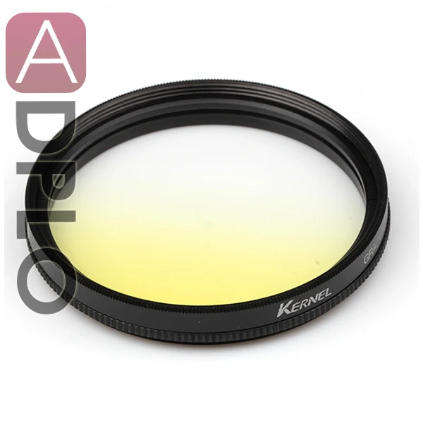 

52mm/55mm/58mm//62mm/72mm/77mm Gradual Yellow Lens Filter Camera Accessory