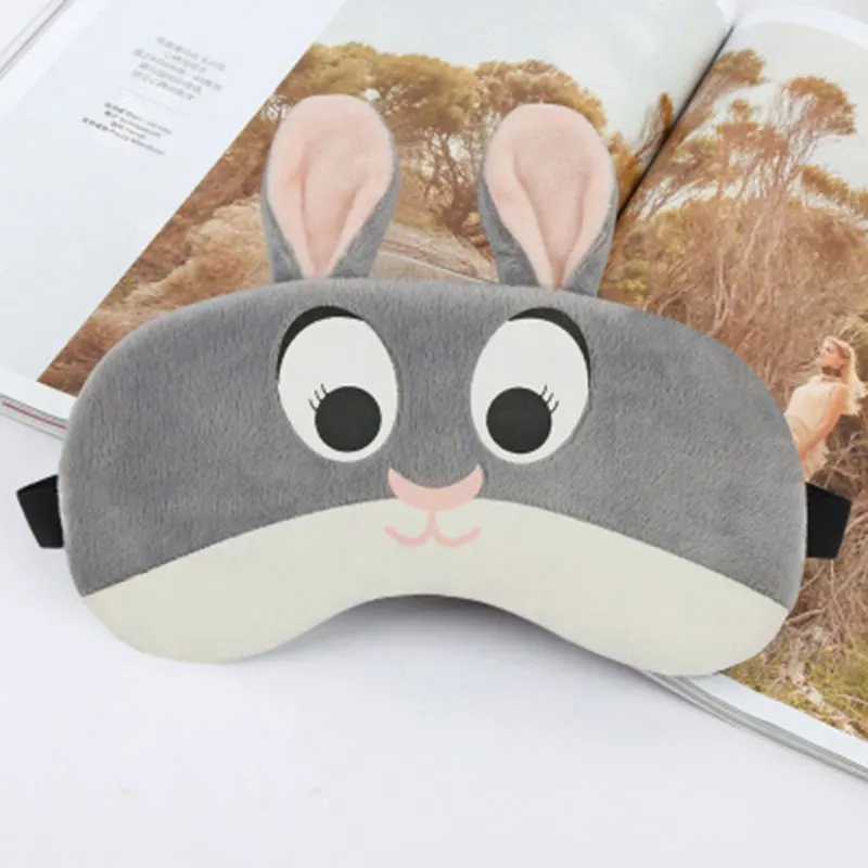 Atomus Cute Sleeping Eye Mask 3d Tiger/Fox/Rabbit/Bear Print Eyepatch Portable Blindfold Travel Eye Cover Shade Without Ice Bag