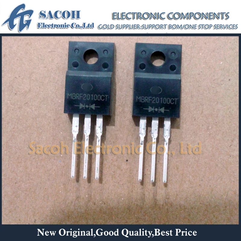 

New Original 10Pcs/Lot MBRF20100CT MBRF20100 B20100G TO-220F 20A 100V Schottky Barrier Diode