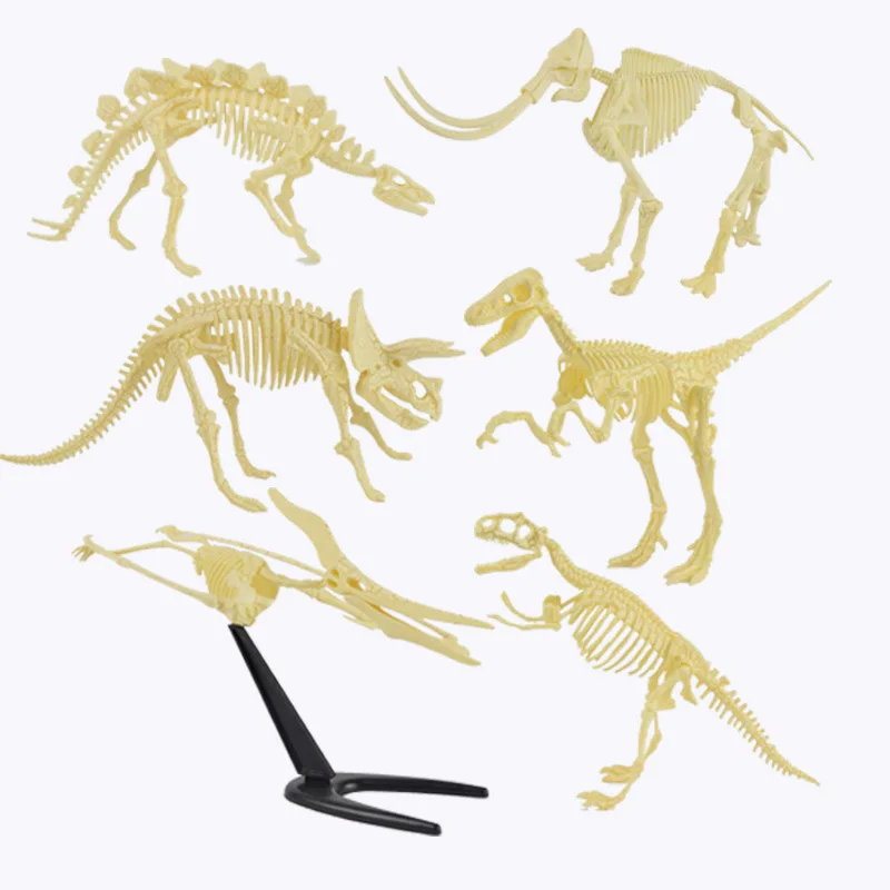 3D Assembled Dinosaur Skeleton Model Toys 6 Archaeological Excavation Dinosaur Bone Children's Puzzle Toys