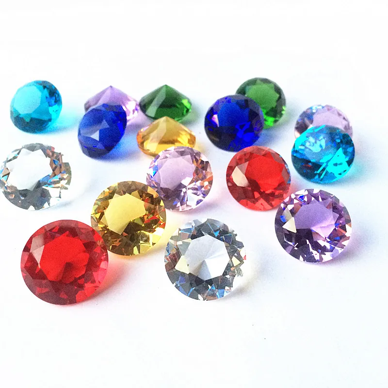 12pcs Lovely 20mm Mixed Colors K9 Crystal Glass Faceted Diamonds For Wedding Table Decoration/ Display Window For Mobile Phone