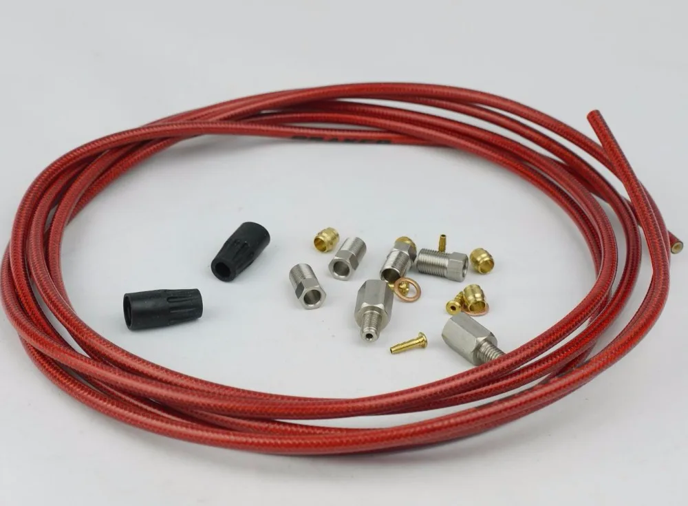 HYDRAULIC BRAKE KEVLAR BRAIDED YARN HOSE KIT RED FOR SRAM XO, AVID Elixir CR Mag, Elixir CR, R, Elixir  5 7 9  3 METERS