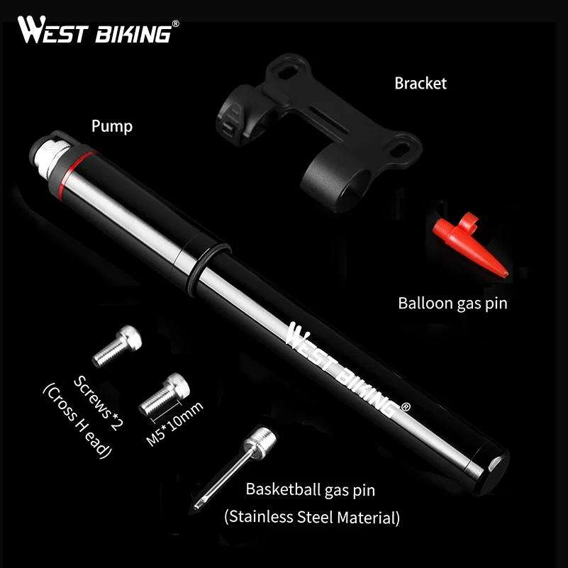 WEST BIKING Bike Pump Pressure Gauge Tube 120PSI Bicycle Pump Presta Schrader Hose Cycling Tire Air Inflator Road MTB Bike Pump