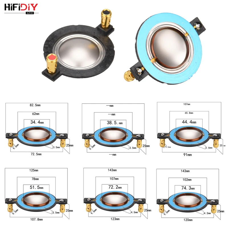 

HIFIDIY LIVE 34.4 38 44.4 51.3 72 74 Core Tweeter Voice Coil Membrane Titanium Film Treble Speaker Repair accessories DIY Parts