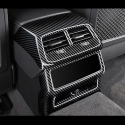 Car Styling Rear Air Outlet Frame Decoration Cover Trim For Audi A6 C8 2019 Carbon Fiber Color Storage Box Panel Decals
