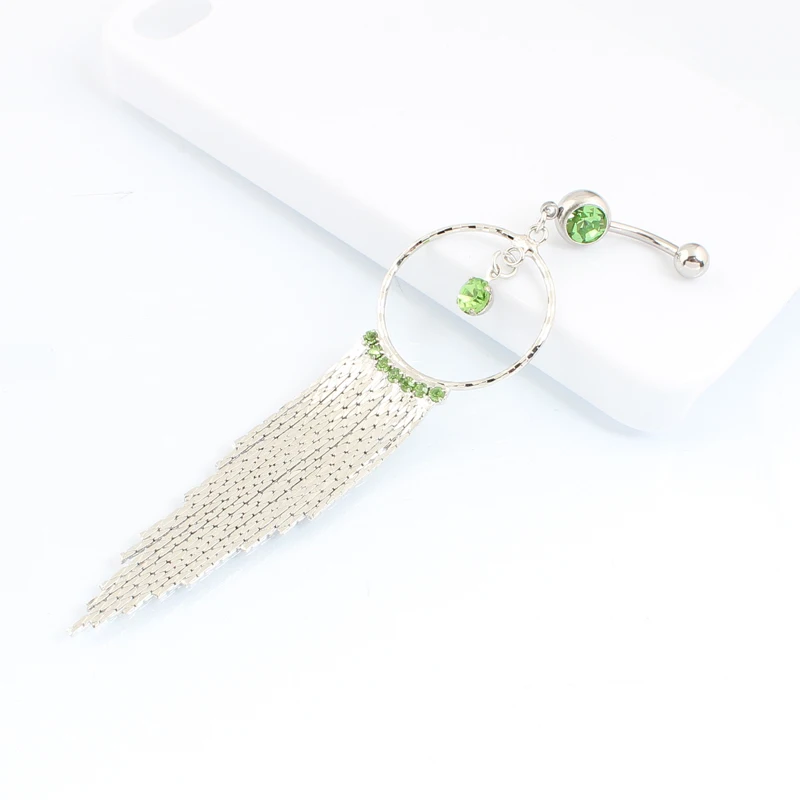 Claw chain tassel Belly button ring Retail navel ring fashion woman jewelry belly bar 14G 316L surgical steel bar