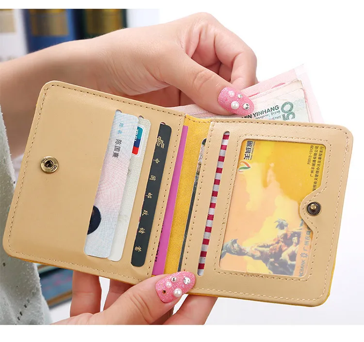 New Wallet Women Female Short PU Leather Wallet Fold multifunction Coin Purse Slim Woman Clutch Wallet cartera mujer