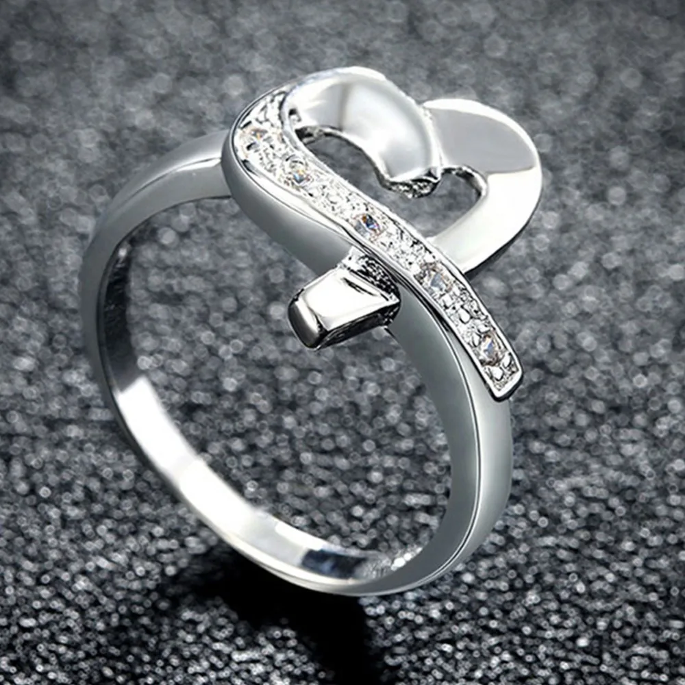 High Quality Unlimited Love Rings for Women 925 Silver Fashion Heart Clear CZ Rings Jewelry Accessories