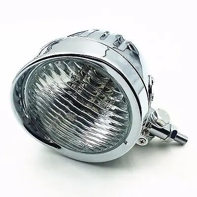 Chrome Metal 60/55 W Headlight For Harley Honda Kawasaki Suzuki Yamaha Cruiser