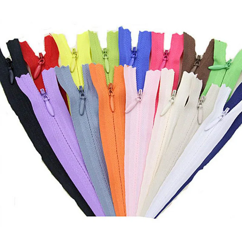 8Pcs 36cm Long Invisible Zippers DIY Nylon Coil Zipper For Sewing Clothes Dress Garment Acceossories Black White Beige 21Colors