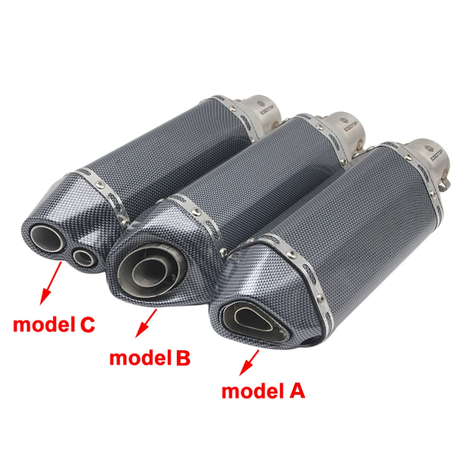 Sclmotos- 35-51mm Motorcycle Scooter ATV Exhaust Muffler Pipe Escape Moto for Honda CBR250 CB400 YZF FZ400 Z750 NINJA TMAX530