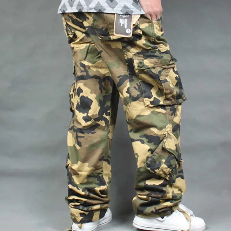 

Fashion Streetwear Men Cargo Pants Hip Hop Harem Pants Cotton Trousers Overalls Loose Baggy Joggers Man Clothes Plus Size