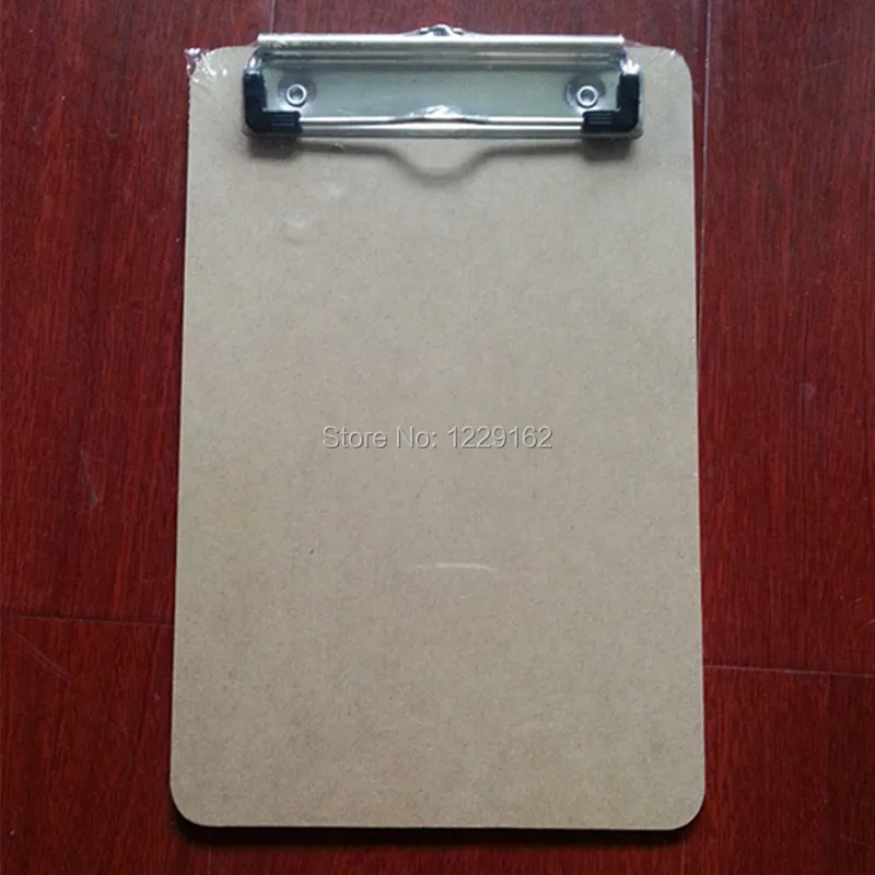 Free Shipping (10pcs/lot) A5 MDF writing clipboard Plywood Wooden file clip board menu clipboard with plate clip