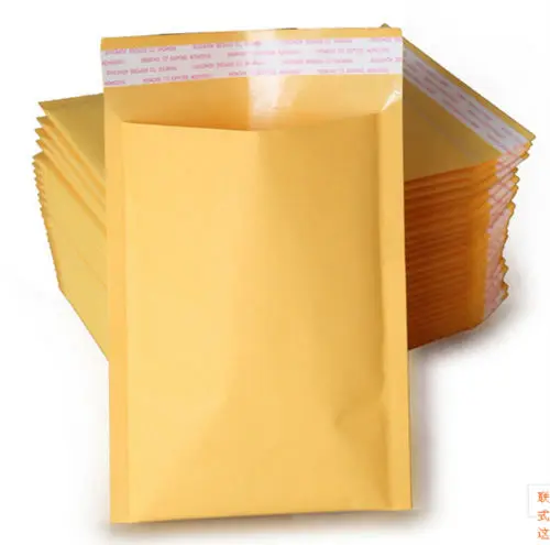 50pcs/lot kraft bubble postal envelope poly mailer shipping Self-Seal mailing padded postage polymailer yellow bags 11*13cm