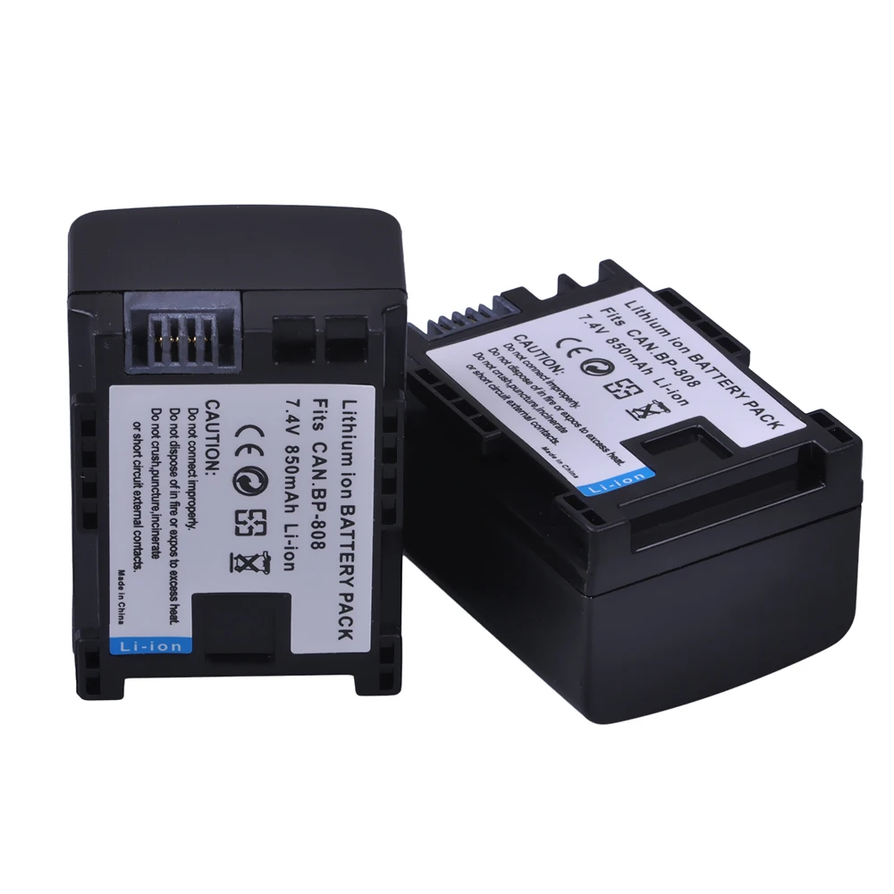 2Pcs BP-808 BP 808 BP808 Battery for Canon BP-809 819 827 HF200 HF20 HG21 HG20 FS200 FS21 FS22 HFS30 HFM41 HFM400 FS300 FS100