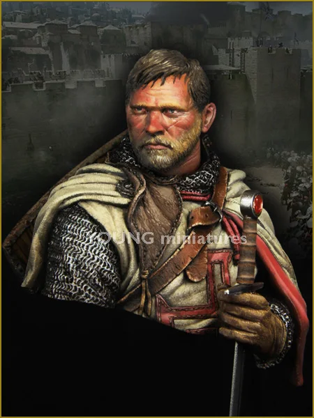 1/10 TEMPLAR KNIGHT Resin Figure Bust GK Movie role Historical and humanistic themes Uncoated No colour