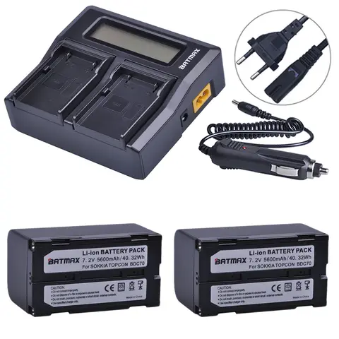Batmax 5600mAh BDC70 Battery+LED Fast Charger for Topcon sokkia CX FX total station for Robotic Total Stations,GNSS Receivers