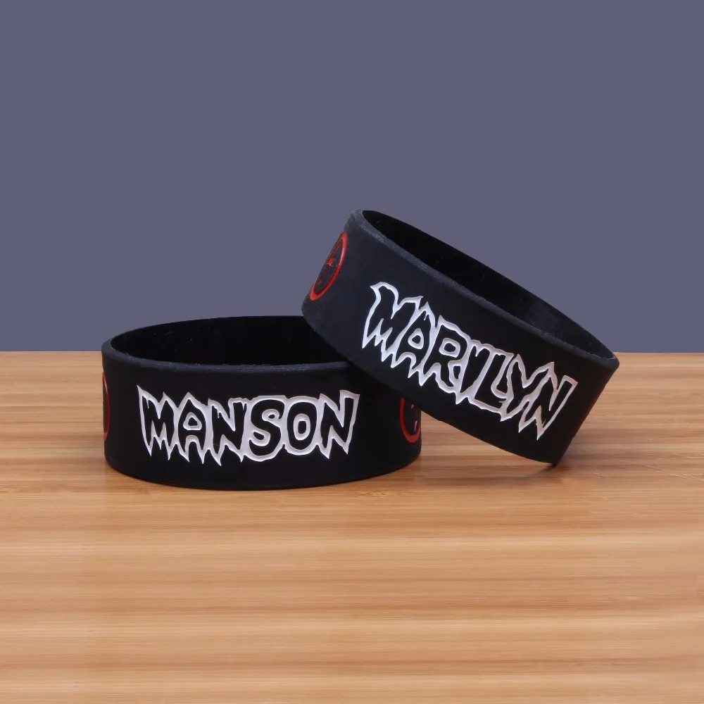 Marilyn Manson Silicone Bracelets&Bangles Wide Version Band Heavy Metal Music Band Prog/Art Rock Silicon Wristband SH281