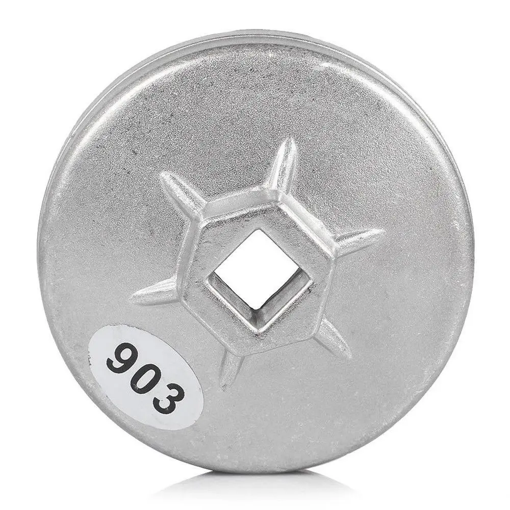 Portable Wearproof Rust-proof Hattype Aluminum Oil Filter Wrench Socket Remover Tool 74mm 14 Flute Oil Filters Element Spanner