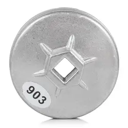 Portable Wearproof Rust-proof Hattype Aluminum Oil Filter Wrench Socket Remover Tool 74mm 14 Flute Oil Filters Element Spanner