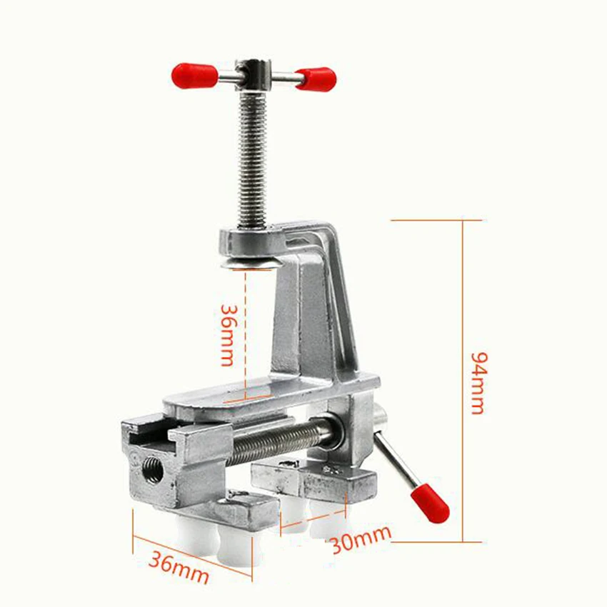 Aluminum Bench Vise Woodworking Table Clamp Crimping Hand Tool Table Vise Mini Locksmith Clip DIY Parts Color Random