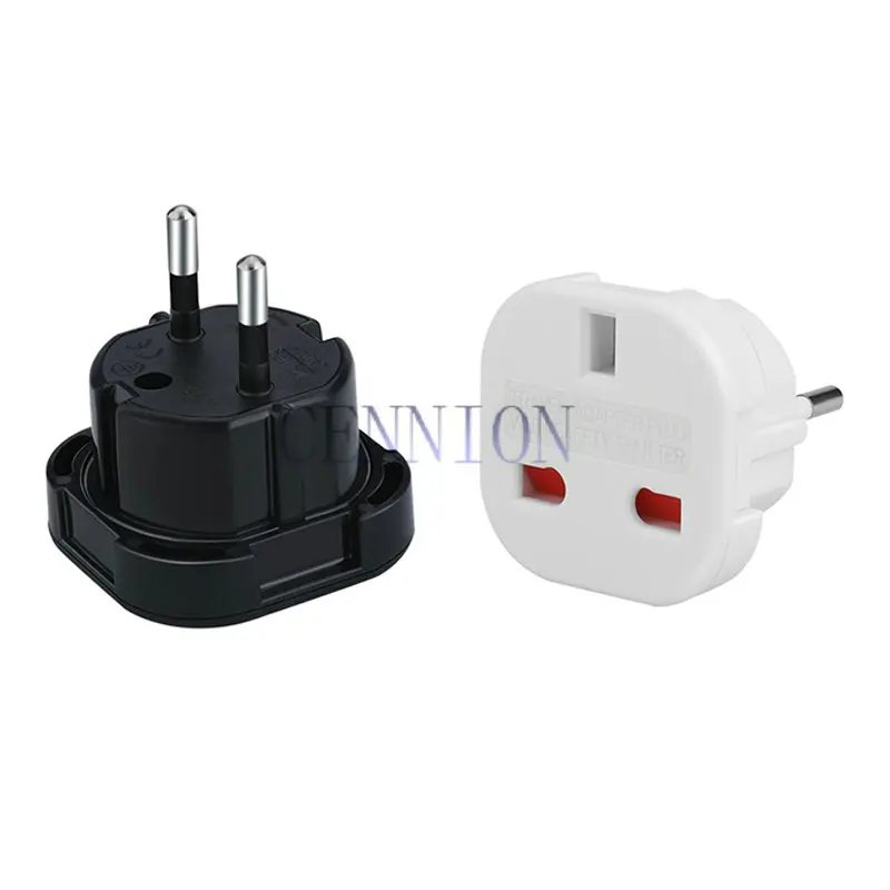 Copper Black White UK plug to EU plug AC Power Plug Travel Adapter Converter 50pcs free small parcel way