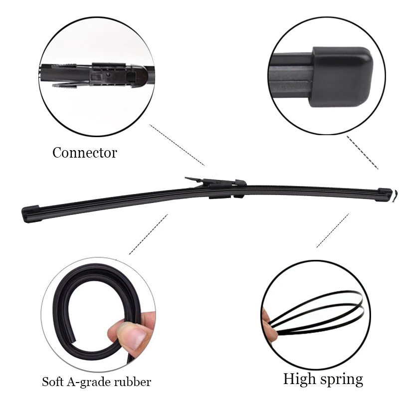 Xukey Wiper Blades For BMW 1 Series E81 E87 2004 2005 2006 2007 2008 2009 2010 Windshield Windscreen Wiper Front Rear Window