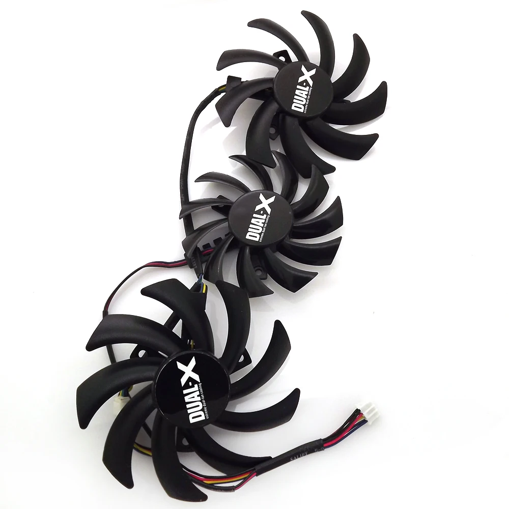 3pcs/Lot PLD09210D12HH PLD08010S12HH DC12V 4Pin VGA Fan For Sapphire R9 270X 280X 290X Vapor-X OC TOXIC Graphics Card Fan