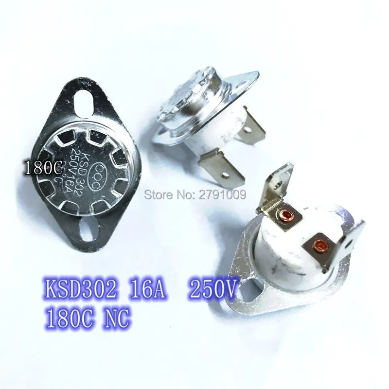 10 KSD302 / KSD301 180C нормально закрытый ручной сброс температурный переключатель керамика 16 А 250 в 180 градусов Быстрое отключение 10 KSD302 / KSD301 180C нормально закрытый ручной сброс температурный переключатель керамика 16 А 250 в 180 градусов Быстрое отключение