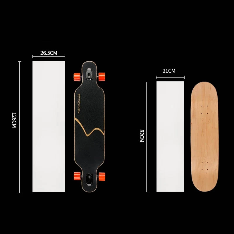 New Arrivals 126*27cm Longboard Clear Longboard Scooter Sandpaper Sticker Skateboard Thickened Grip Tape Skate