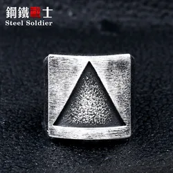 Steel soldier Men's Cool Fashion Black Ring with Egypt pattern Stainless Steel Jewelry Gothic Boy's Jewelry