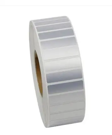 Label Sticker 31x 8mm 5000 Pieces/Roll Silver Sticker Silver PET Label Waterproof Tearproof Oilproof Barcode Label