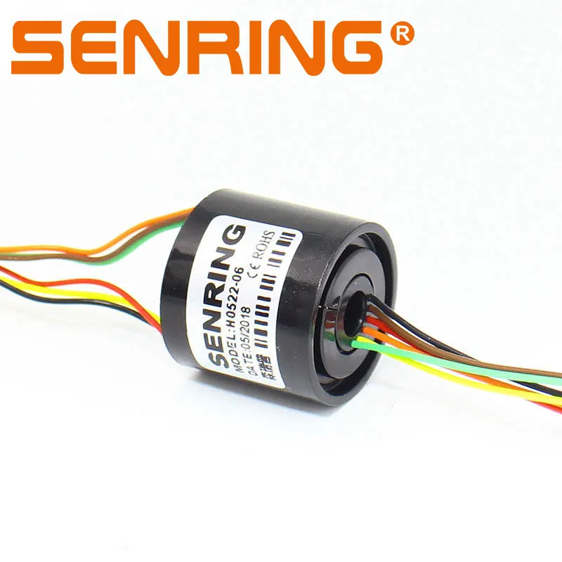 Mini Bore Slip Ring 5mm Hole Size OD 22mm Electrical Slip Ring 6/12 circuits 2A Signal Transmit without flange