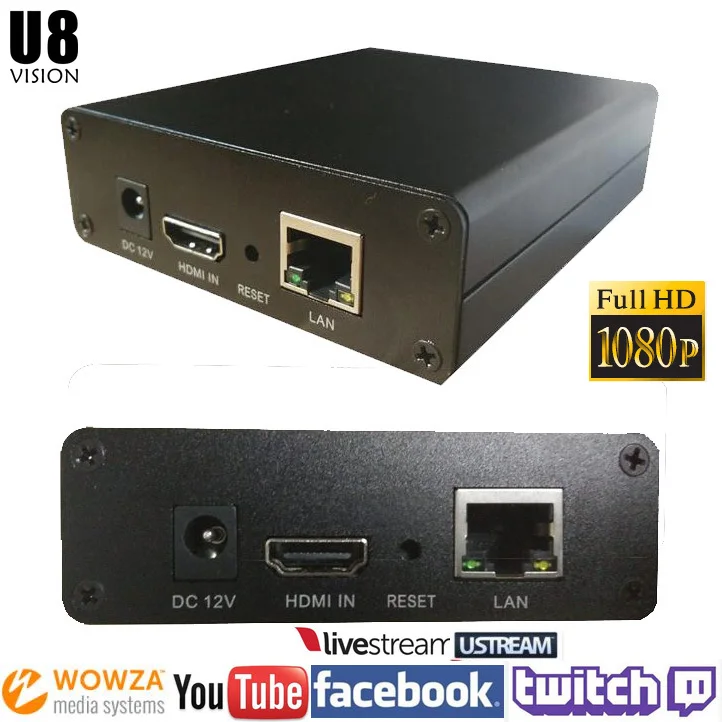 

U8Vision H.264 HD Video Encoder for live streaming support RTMP,RTMPS,SRT,RTSP,TS,UDP,RTP,Multicast,unicast ,HDMI-compatible