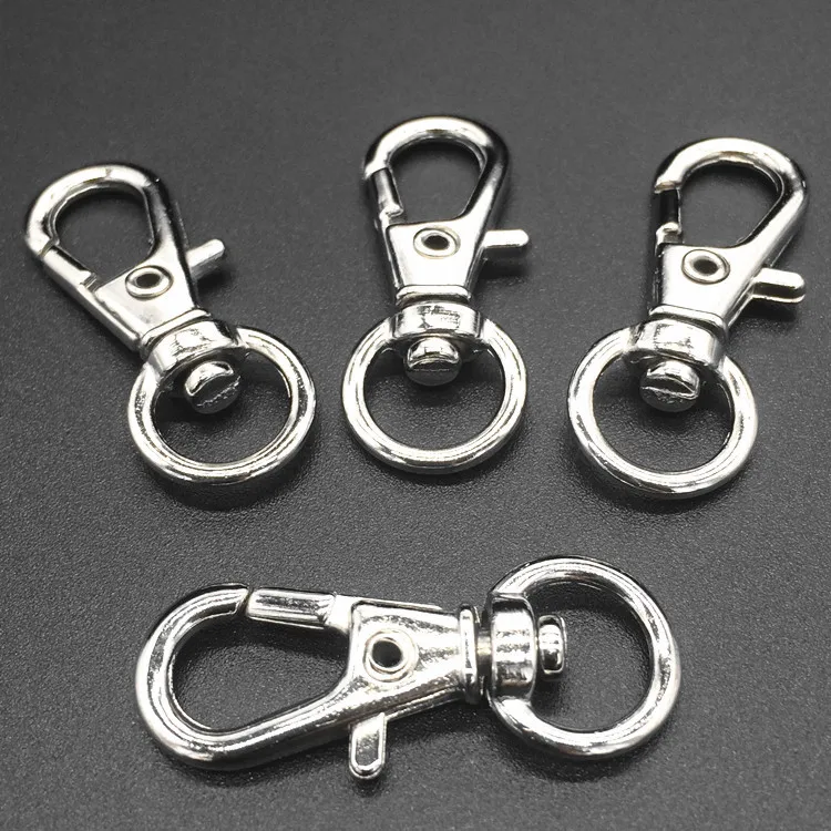 20 teile/los Silber Metall Schwenk Karabinerverschluss Clips Schlüssel Haken Schlüsselbund Split Schlüssel Ring Erkenntnisse Verschlüsse Für Schlüsselanhänger Machen 32 MM