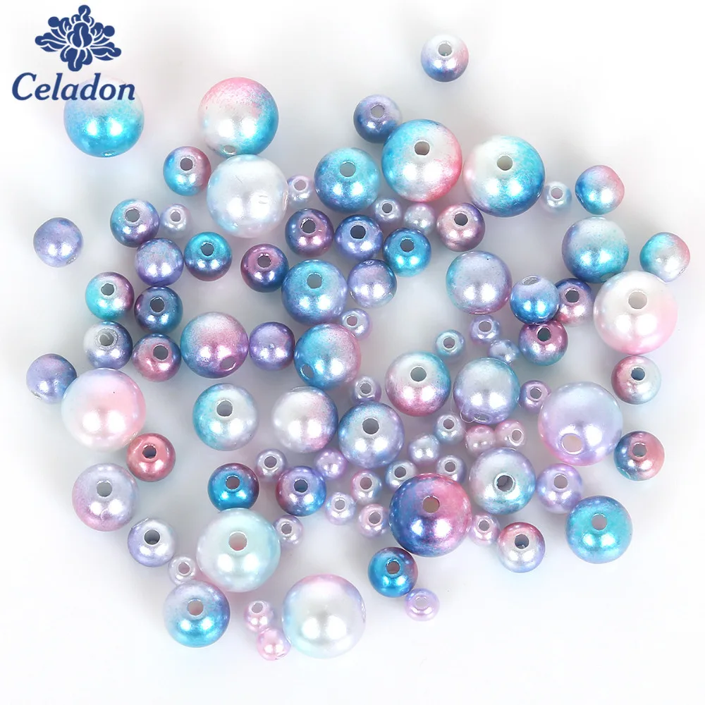 4/6/8/10mm Wholesale Round ABS Imitation Pearl Multi-size Mix Colors Beads for Jewelry DIY Craft Scrapbook Decorate 50-500Pcs