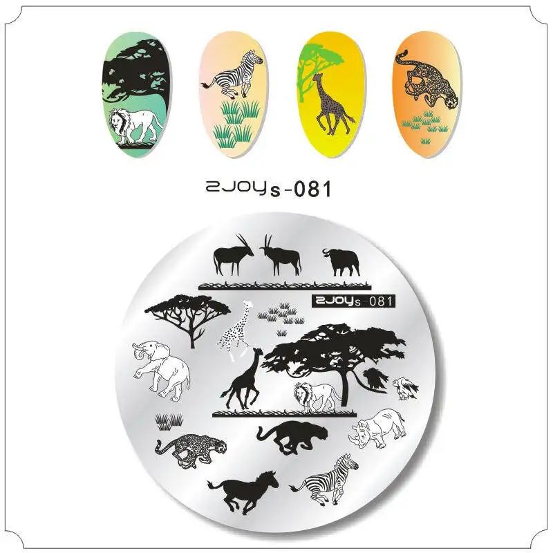 6cm*6cm nail stamping plates Animal cartoon unicorn nature pattern nail imager nail polish template halloween stamps nail art