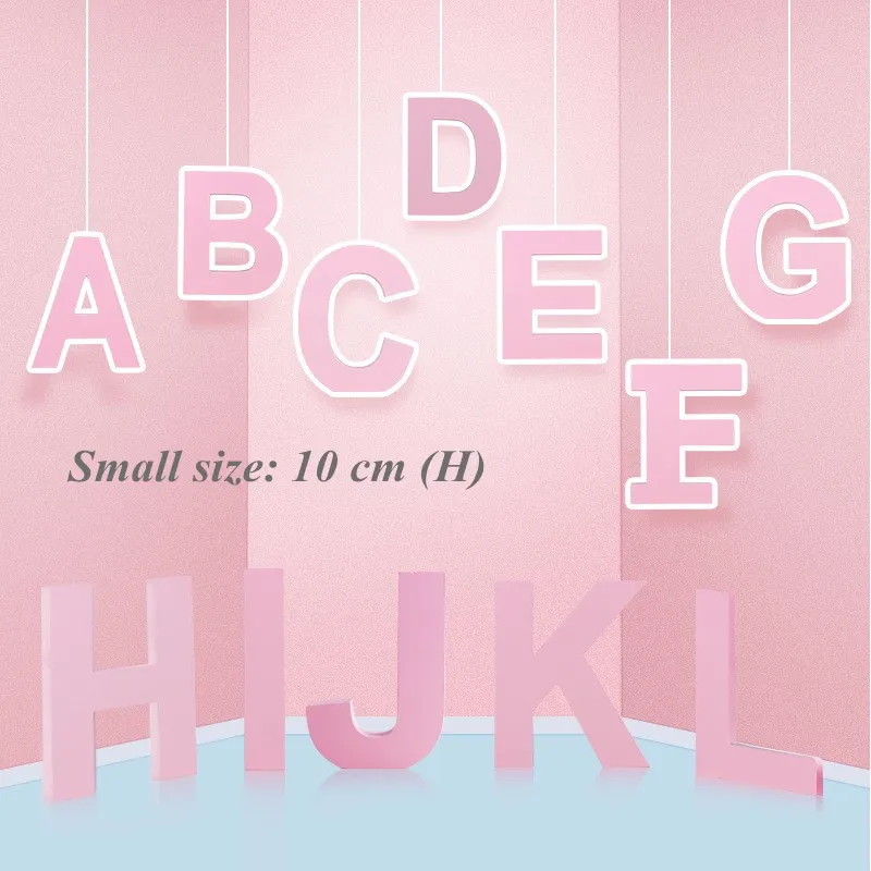 Wooden 26 English Letters A To Z Figures Birthday Propose Party Ornament White Pink Alphabet Large Size Letters Room Decoration