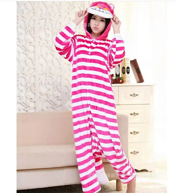 Winter New Sleepsuit Adults Cartoon Cheshire Cat Onesies Unisex Onesies Pajamas Cosplay Costumes