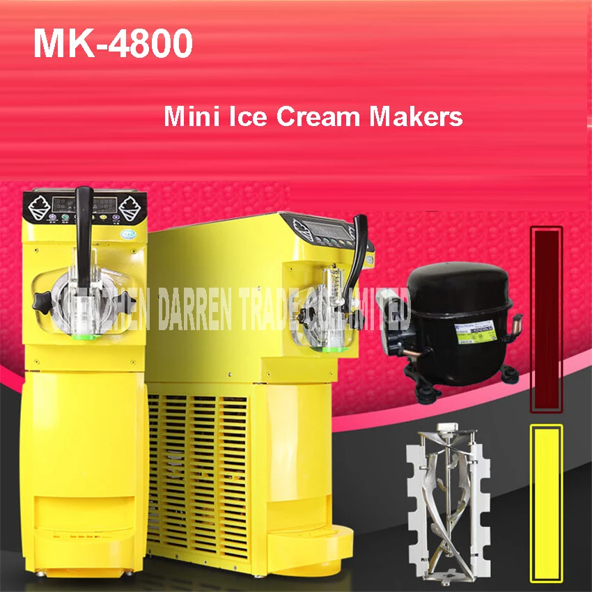 

MK-4800 Soft Ice Cream Machine Commercial Small Ice Cream Maker Soft Serve Ice Cream Machine air-cooling 500W ,110V and 220V 1PC