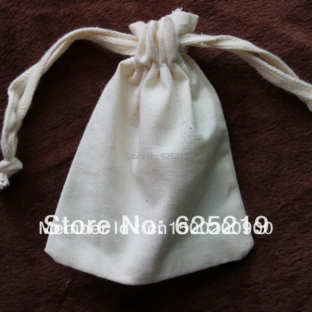 cotton fabric (50pcs/lot) 8*10cm/3*4 inch organic natural promotional drawstring cotton bag