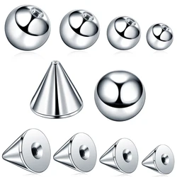100pcs/lot Steel Screw Balls Spike Replacement Accessories For Lip Nipple Belly Tongue Eyebrow Earrings Piercing Jewelry 14G 16G