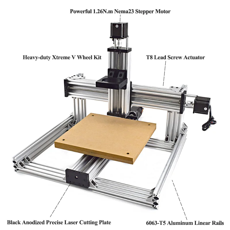 Imagem -02 - Bulkman-c-beam Cnc Machine Kit Mecânica Desktop Faça Você Mesmo Gravura Frame 1.26n.m Nema23 Stepper Motors Axis 20