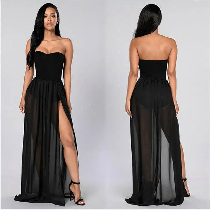 

Fashion Women Chiffon Long Maxi Skirt High Waist Summer Pleated Boho Beach Skirt Dress Summer Sexy Beachwears